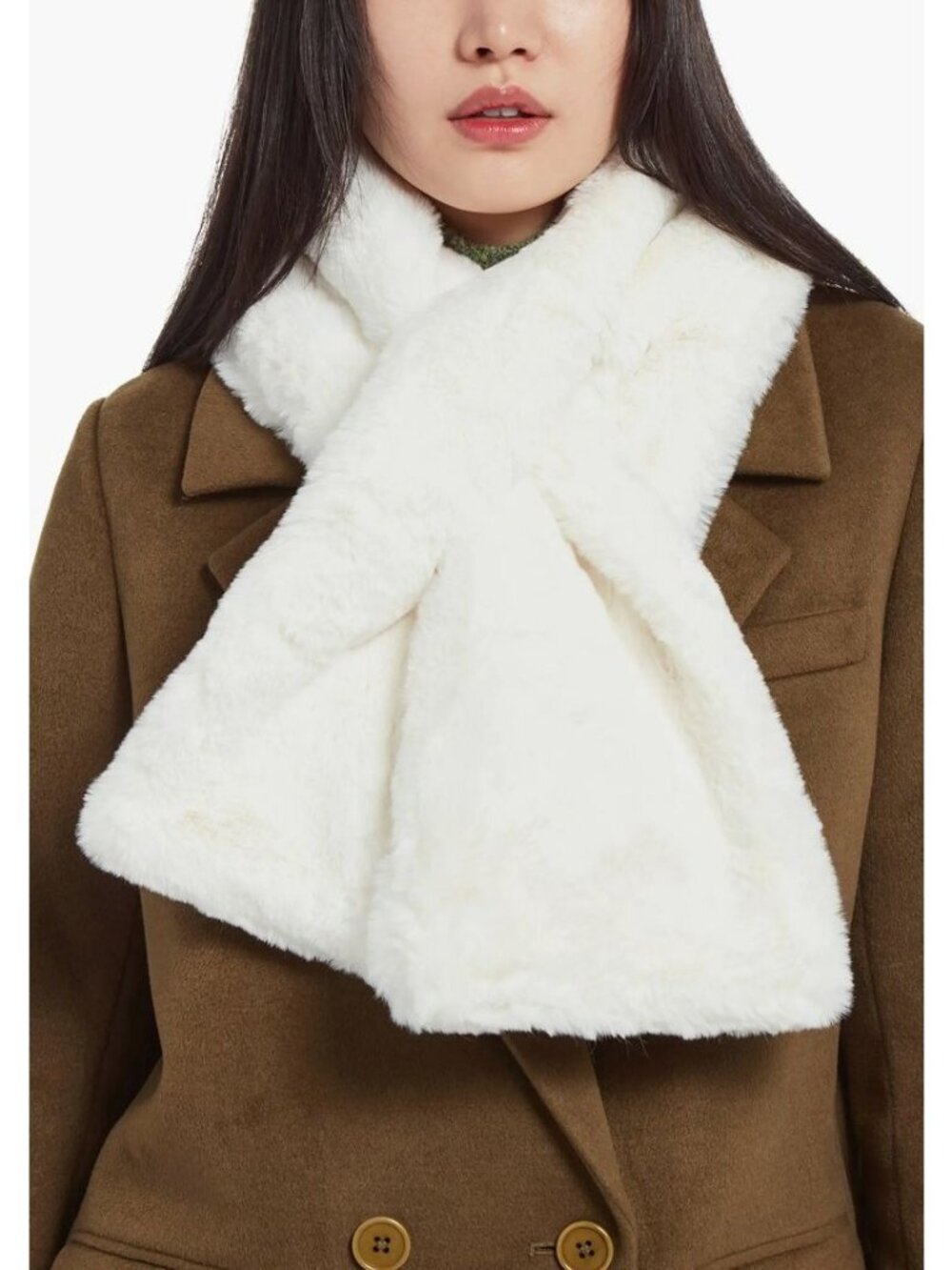 APPARIS bambi faux fur scarf in cream OS